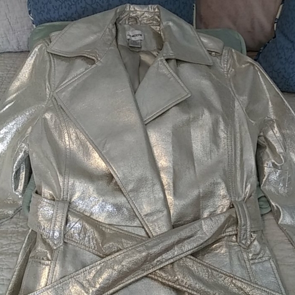 Chicos gold leather trench, EUC - Picture 14 of 14